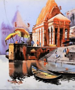 Arpan Bhowmik Temple Acrylic on canvas 76 x 100 cm 2016 Large