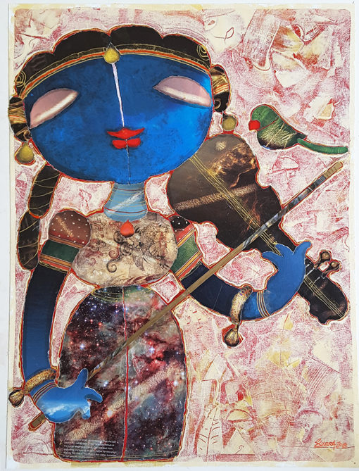 G.Subramanian The Violinist Mixed Media 61 cm 46 cm 2018