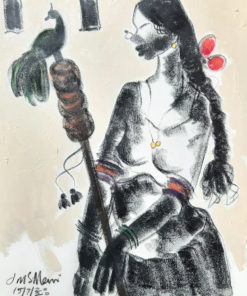 JMS Mani Badami Woman 2020 Charcoal on canvas 66 x 86 cm SGD 900