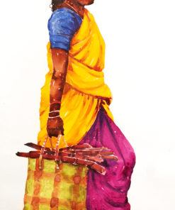 S. Sivabalan Village 03 watercolour on paper 75 x 35 cm SGD 140