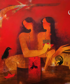 Amol Pawar Loving couple 2019 Acrylic on canvas 91 x 122cm SGD 2700