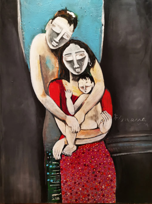 P Gnana Love in Silence 02 2019 Acrylic on canvas 92x122 cm SGD 6800
