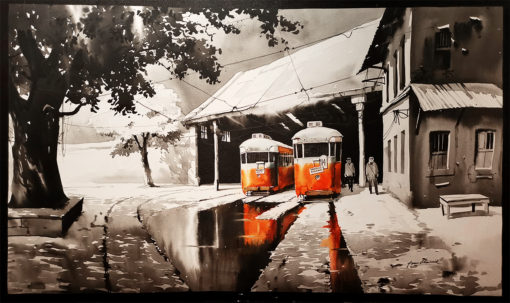 Arpan Bhowmik Cityscapes Series 2017 Acrylic on canvas 152 x 91 cm SGD 5100