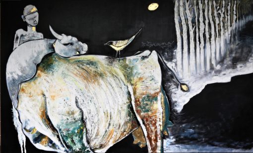 P. Gnana She s the Universe Oil on Canvas 200 X 300cm 2015 SGD 36800 scaled