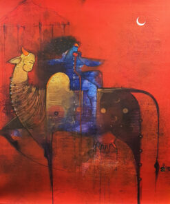 Amol Pawar Krishna Acrylic on Canvas 46 x 46 cm 2020 SGD 600 PANEL A UP