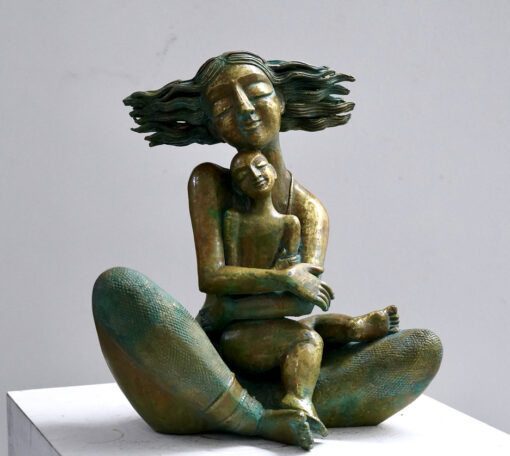 A sculpture showcasing a decorative item