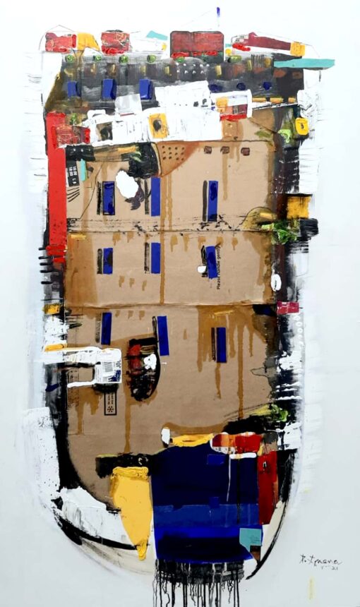 15. P. Gnana Home Sweet Home 2021 Acrylic on canvas 92 x 150 cm SGD 11250 METAL RACK 2 DOWN