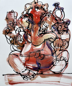 N S Manoharan 50 x 41 cm watercolour and ink on paper 2021 DSC01783