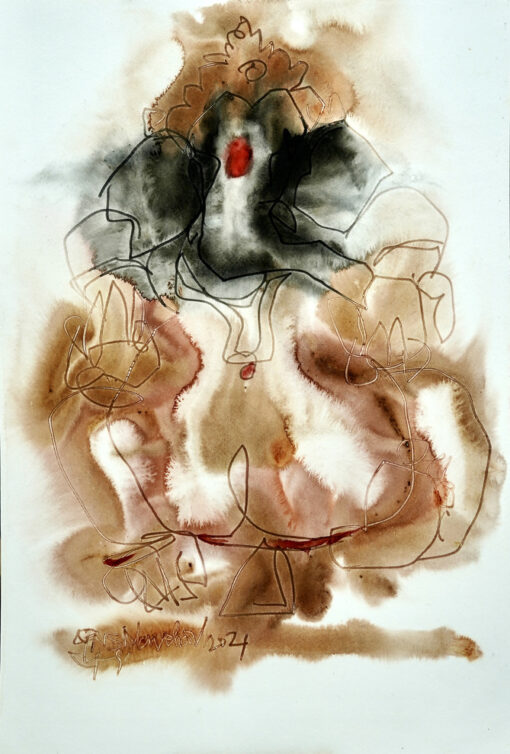 N S Manoharan 55 x 38 cm watercolour and ink on paper 2021 DSC01772