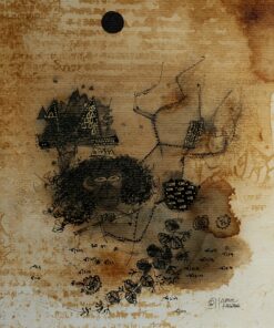 Amol Pawar Hanuman 2 Coffee and Ink on paper 21 x 30 cm 390 sgd 2022