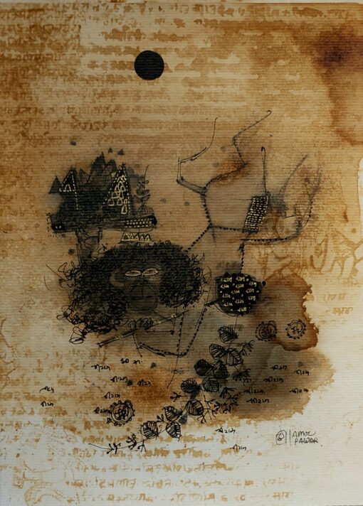 Amol Pawar Hanuman 2 Coffee and Ink on paper 21 x 30 cm 390 sgd 2022