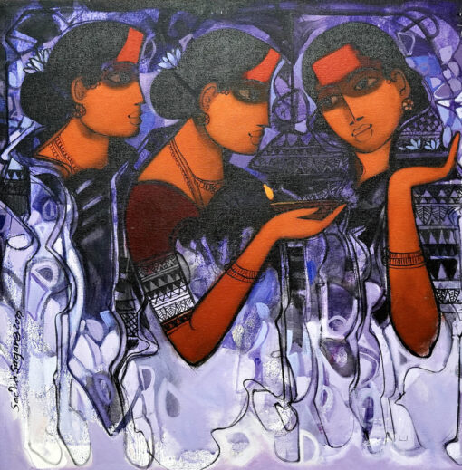 Sachin Sagare Eternal Feminine Series 2 Acrylic on canvas 2022 75 x 75cm SGD 1650 1