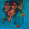 Sachin Sagare Lady with flower 2 Acrylic on canvas 61 x 61 cm 1050 SGD 2022