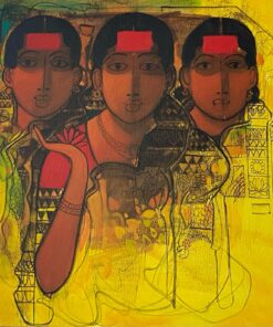 Sachin Sagare Lady with flower 5 Acrylic on canvas 61 x 61 cm 1050 SGD 2022