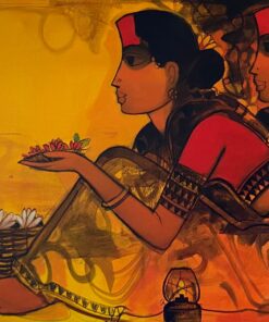 Sachin Sagare Lady with flower 7 Acrylic on canvas 61 x 91 cm 1550 SGD 2022