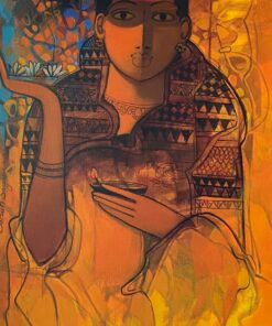Sachin Sagare Lady with flower 9 Acrylic on canvas 61 x 91 cm 1550 SGD 2022